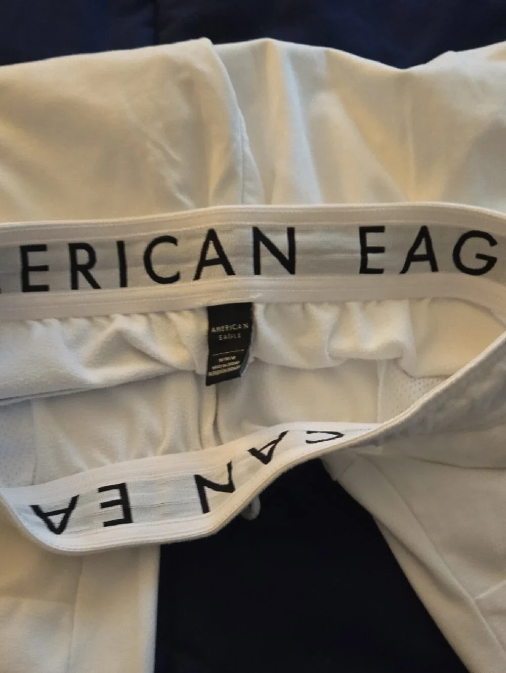 American Eagle Outfitters White Jogger Sweatpants with Black Zip Trim